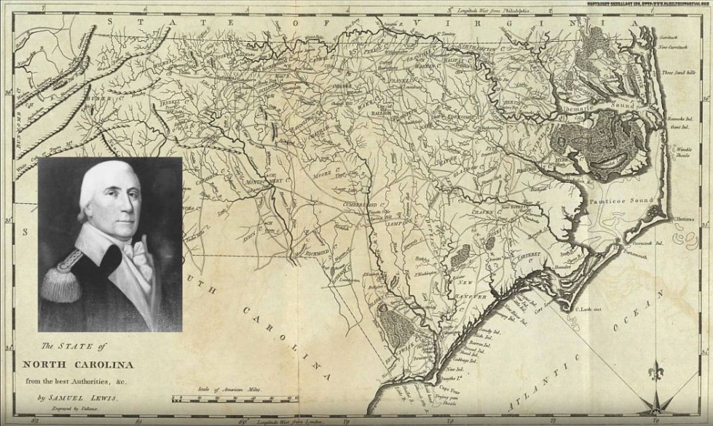 North Carolina map 1795-1800 - Alexander Martin
